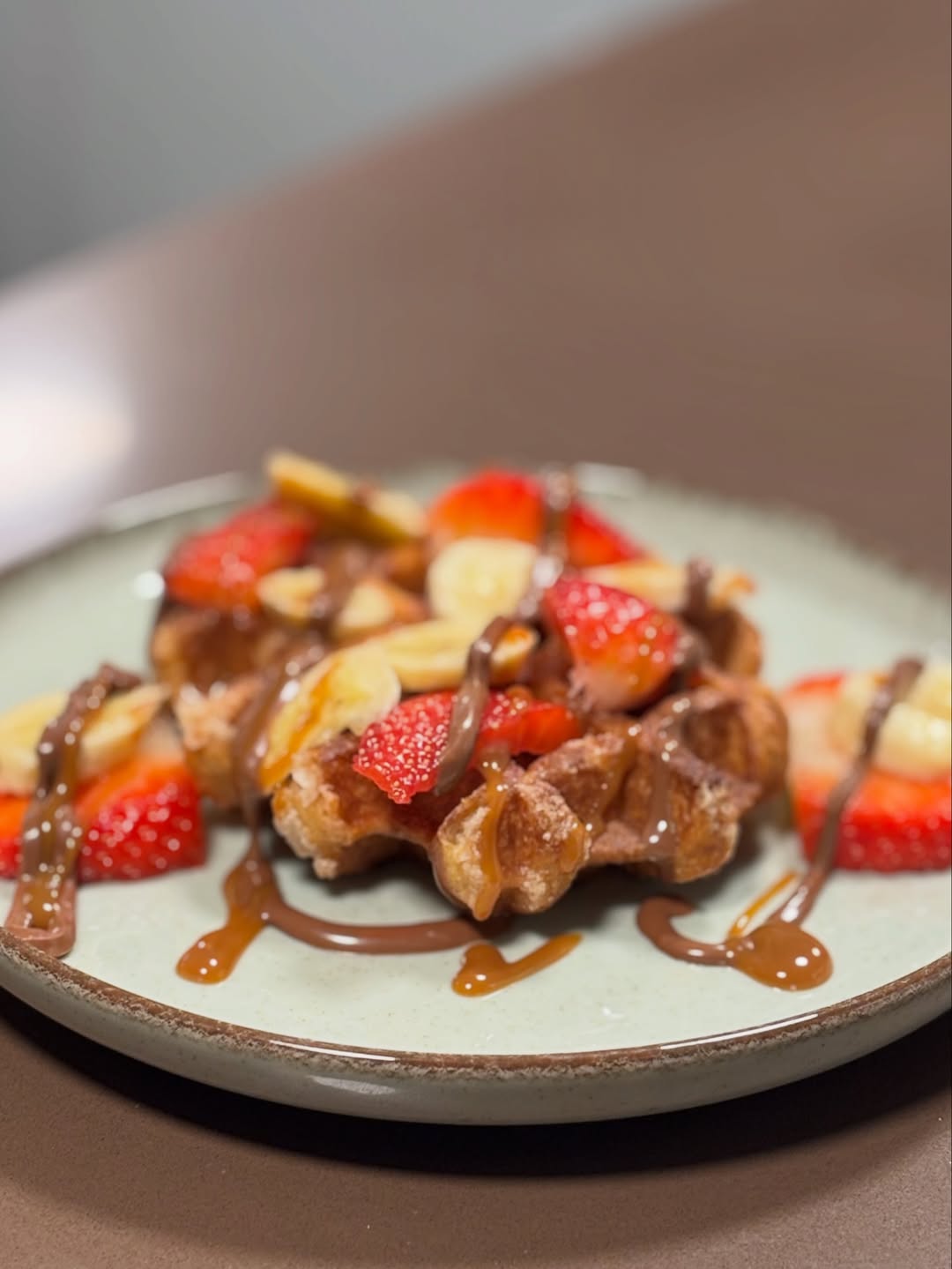 Gofre artesano con fruta fresca Berezi cafeteria Ordizia